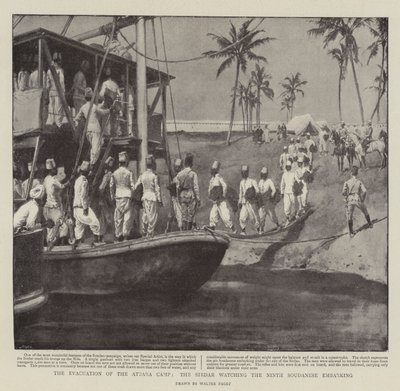 The Evacuation of the Atbara Camp, the Sirdar watching the Ninth Soudanese embarking by Walter Stanley Paget